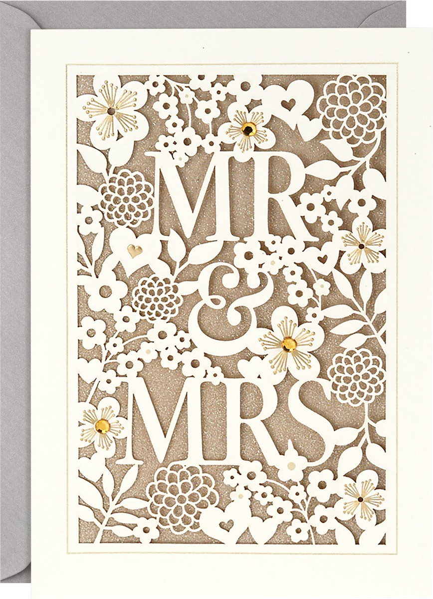 slide 1 of 5, Hallmark Wedding Card (Mr. & Mrs.), 1 ct