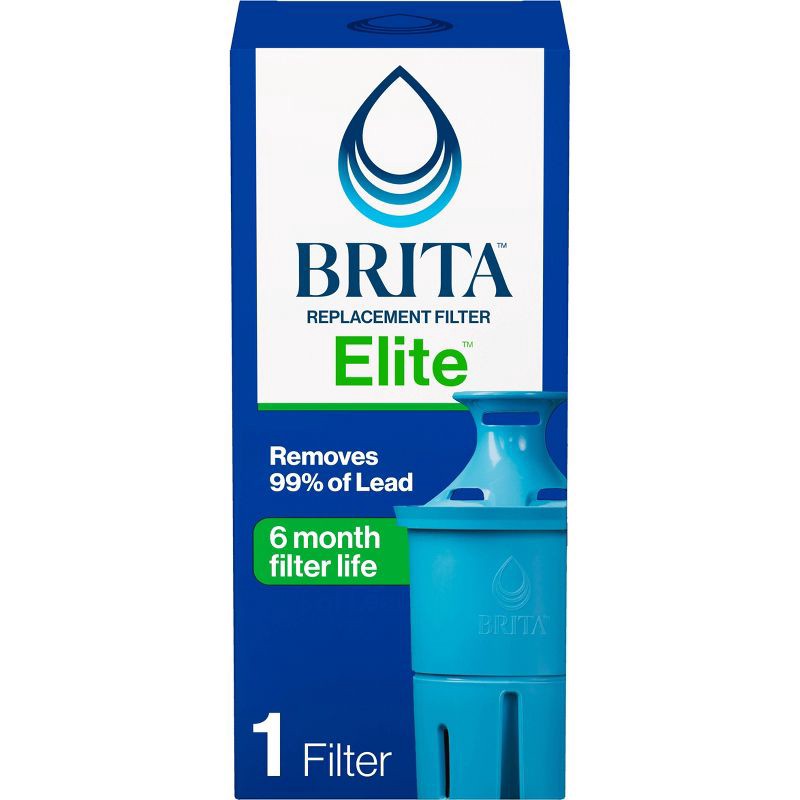 slide 1 of 14, Brita Elite Replacement Water Filter for Pitchers and Dispensers: Reduces Odors, Filters Benzene & Lead, 1 ct