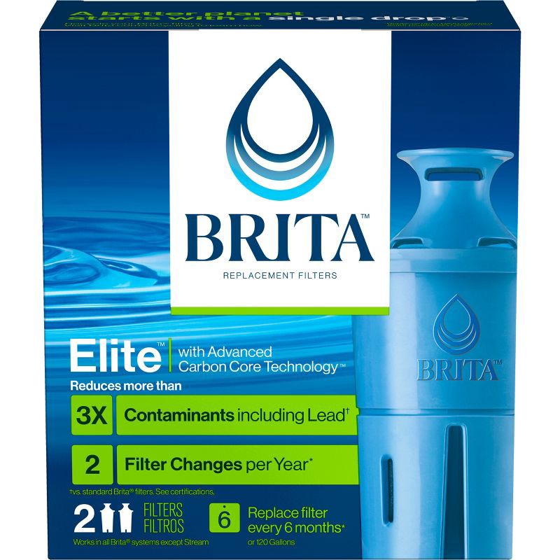 slide 2 of 11, Brita 2ct Elite Replacement Water Filter for Pitchers and Dispensers, 2 ct