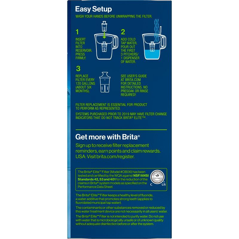 slide 4 of 20, Brita 2ct Elite Replacement Water Filter for Pitchers and Dispensers: BPA-Free, Reduces Odors, Filters Lead & More, 2 ct