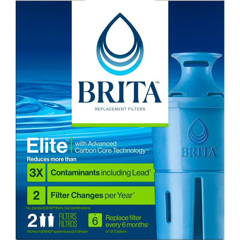 slide 5 of 11, Brita 2ct Elite Replacement Water Filter for Pitchers and Dispensers, 2 ct