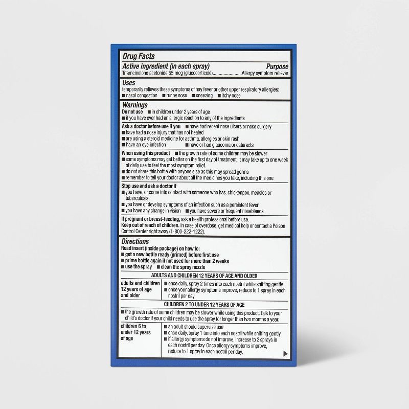 slide 3 of 4, Triamcinolone Acetonide Multi-Symptom Nasal Allergy Relief Spray - 0.57 fl oz - up&up™, 0.57 fl oz