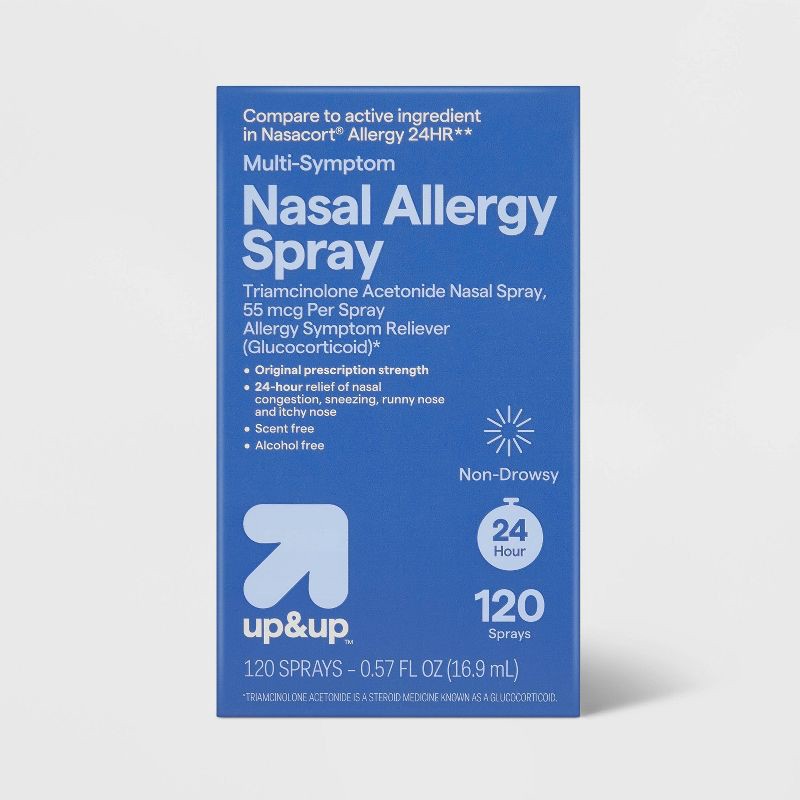 slide 1 of 4, Triamcinolone Acetonide Multi-Symptom Nasal Allergy Relief Spray - 0.57 fl oz - up&up™, 0.57 fl oz