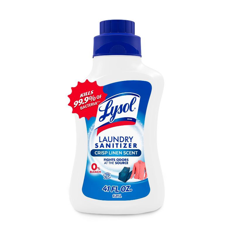 slide 1 of 10, Lysol Crisp Linen Scented Laundry Sanitizer - 41 fl oz, 41 fl oz