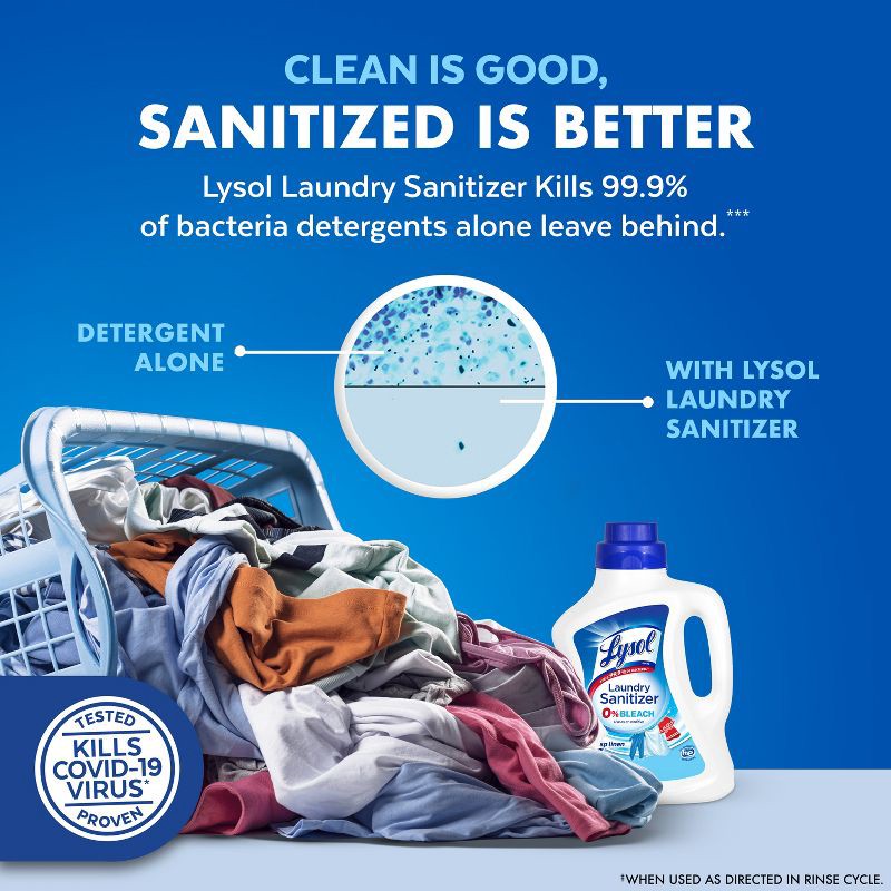 slide 4 of 11, Lysol Laundry Sanitizer Crisp Linen Detergent Booster - 90oz, 90 oz