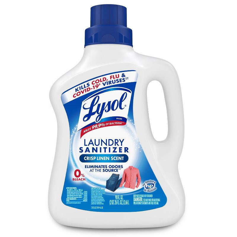 slide 1 of 12, Lysol Laundry Sanitizer Crisp Linen Detergent Booster - 90oz, 90 oz