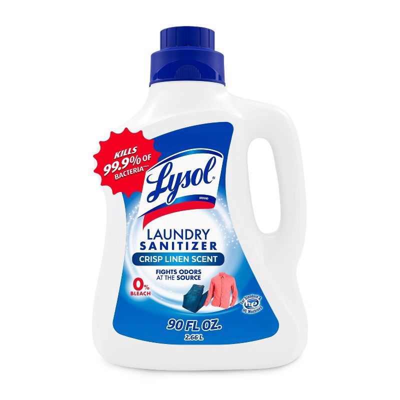 slide 1 of 11, Lysol Laundry Sanitizer Crisp Linen Detergent Booster - 90oz, 90 oz