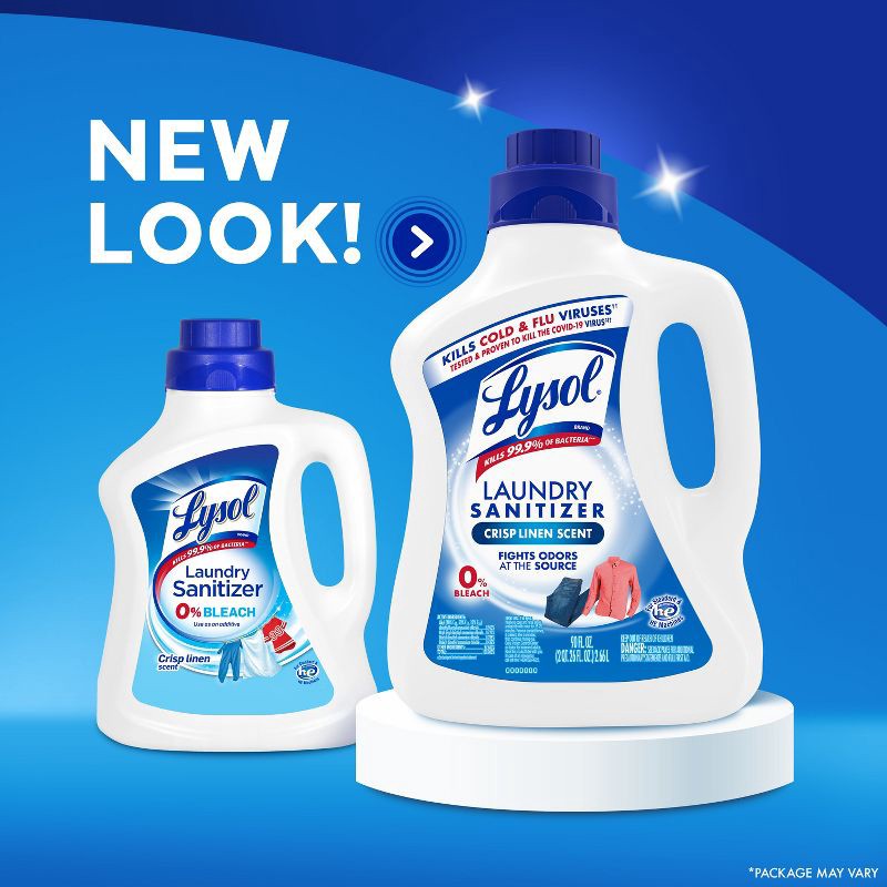 slide 7 of 11, Lysol Laundry Sanitizer Crisp Linen Detergent Booster - 90oz, 90 oz