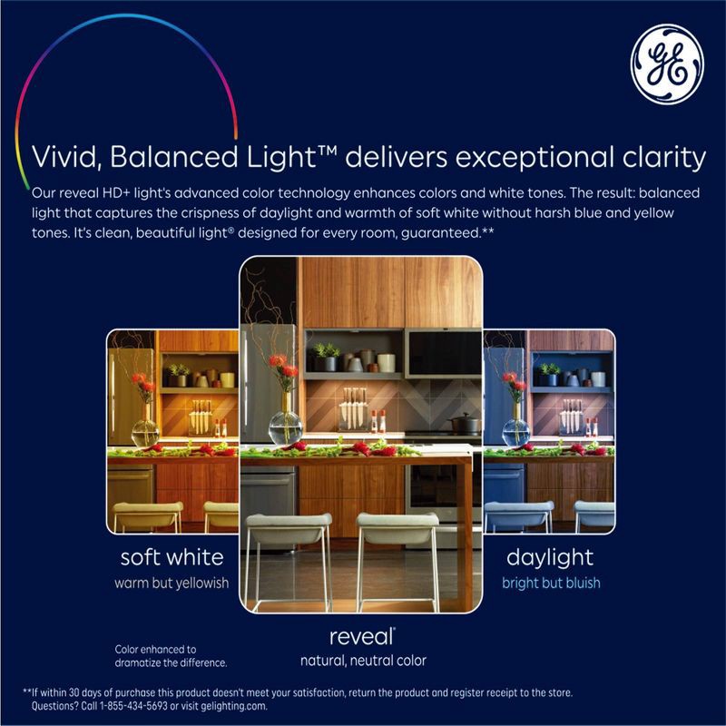 slide 3 of 8, GE Household Lighting GE 2pk 65W Reveal HD+ BR30 LED Indoor Floodlights, 2 ct