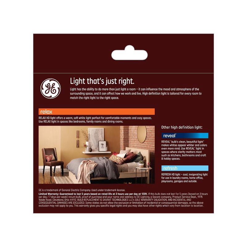 slide 2 of 7, GE Household Lighting GE 2pk 60W RelaxG25 LED Globe Light Bulbs Soft White, 2 ct