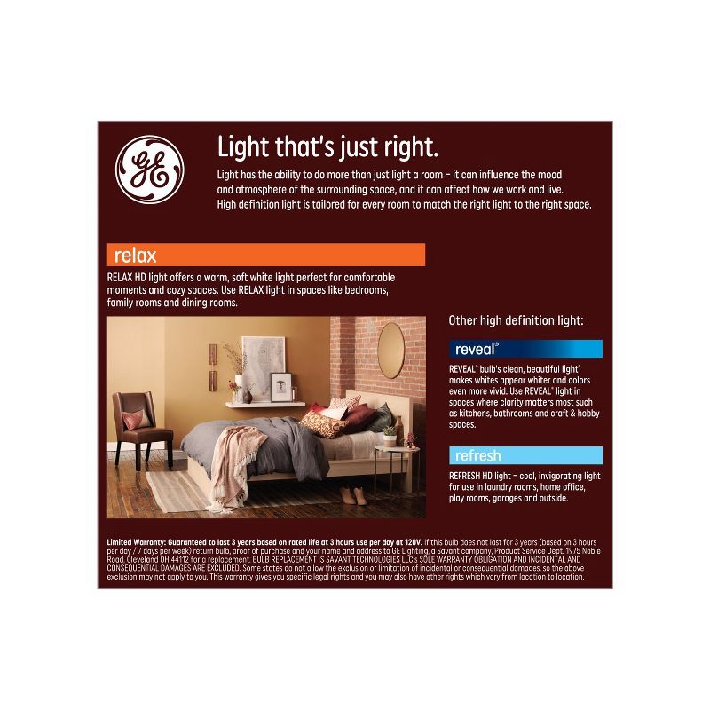 slide 3 of 8, GE Household Lighting GE 2pk 65W Relax LED BR30 Indoor Floodlight Bulbs Soft White Light, 2 ct