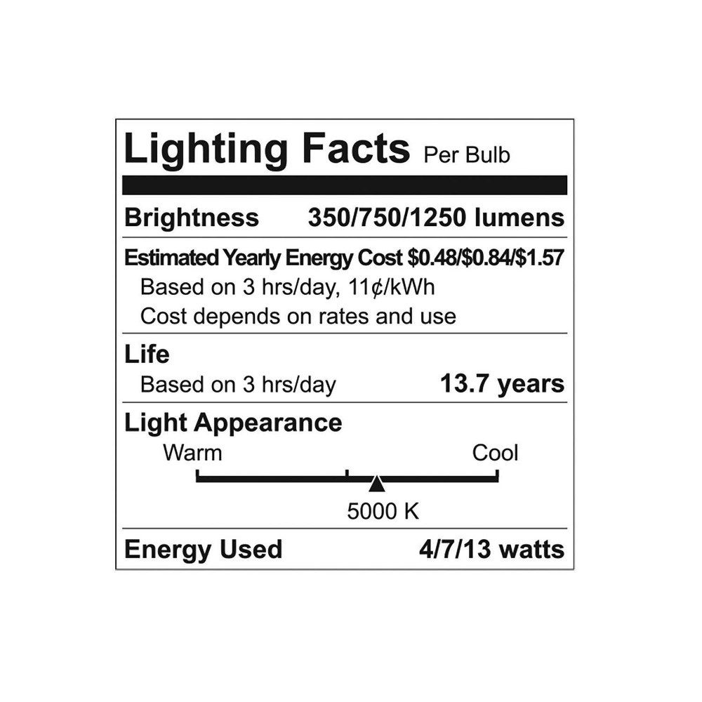 slide 3 of 5, GE Household Lighting General Electric Refresh LED 3-Way HD Light Bulb Daylight, 1 ct