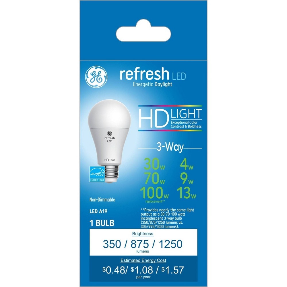 slide 4 of 5, GE Household Lighting General Electric Refresh LED 3-Way HD Light Bulb Daylight, 1 ct