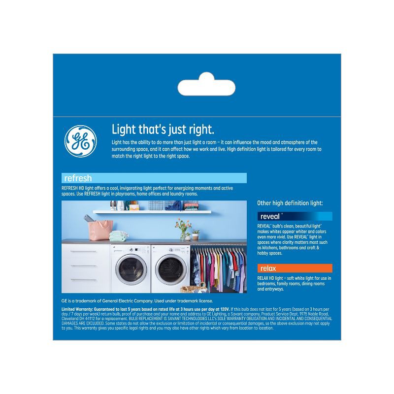 slide 2 of 7, GE Household Lighting GE 2pk 60W Refresh G25 LED Globe Light Bulbs Daylight, 2 ct