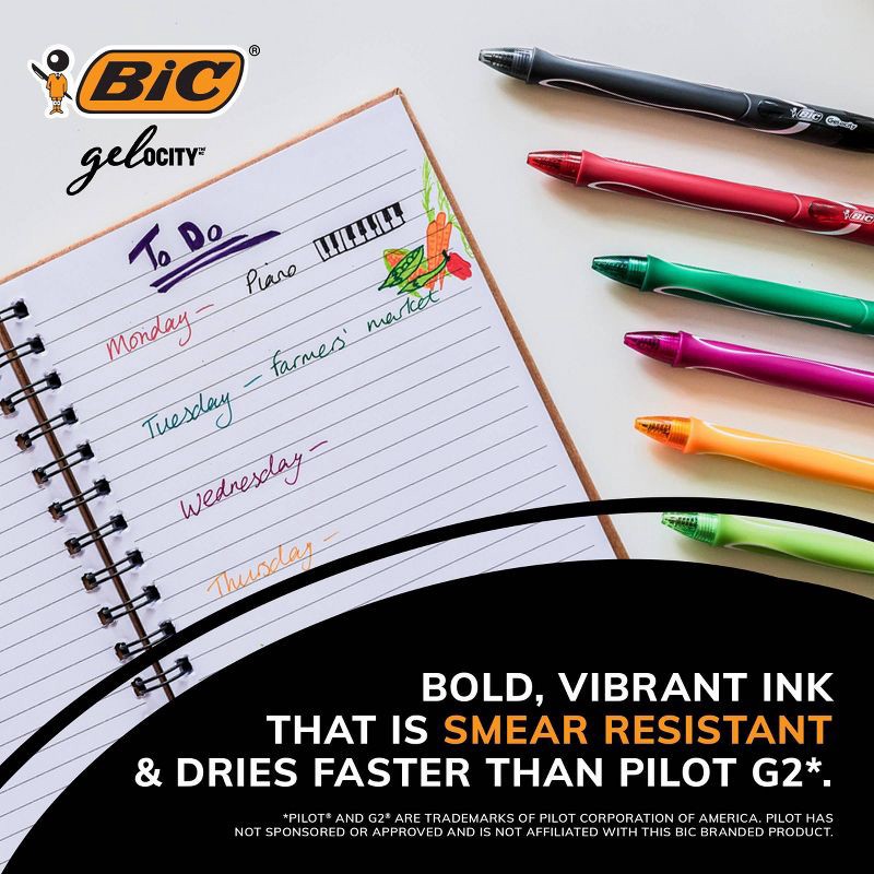 slide 8 of 8, BIC Gel-ocity 3pk Gel Pens Medium Black Ink, 3 ct