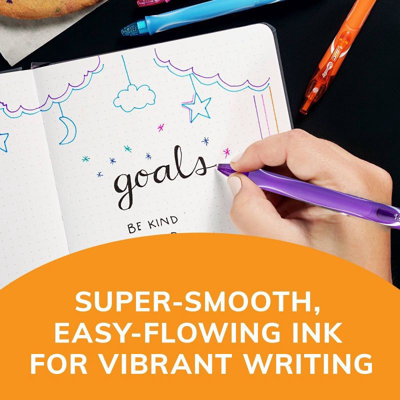 slide 5 of 12, BiC 12pk Gelocity Quick Dry Assorted Ink: Rubber Grip, Art & Stationery, Multicolored Ink, 12 ct