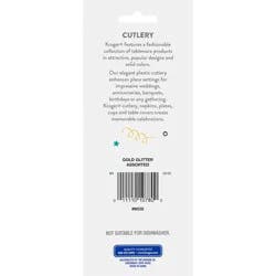 Kroger Gold Glitter Plastic Cultery Set