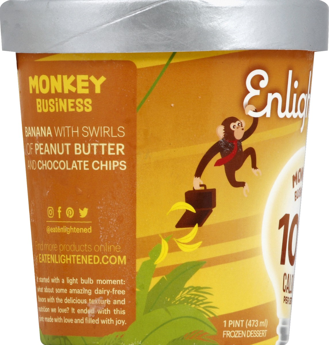 slide 3 of 6, Enlightened Dairy-Free Monkey Business Ice Cream 1 pt, 16 fl oz