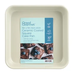 Grand Gourmet Non-Stick Ceramic Coated 9in X 9in Square Cake Pan (Cream)