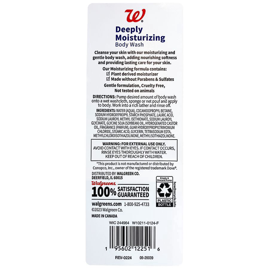 slide 4 of 4, Walgreens Deeply Moisturizing Body Wash, 22 fl oz