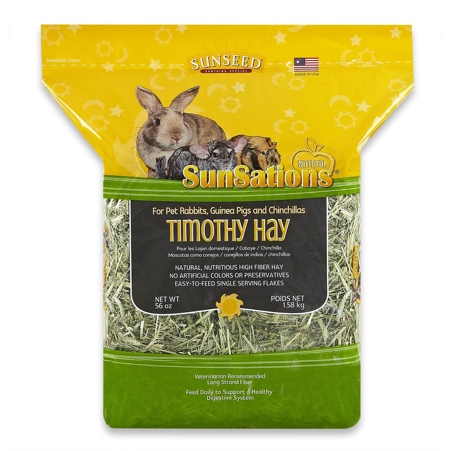 slide 1 of 1, Sunseed Sunsations Natural Timothy Hay, 56 oz