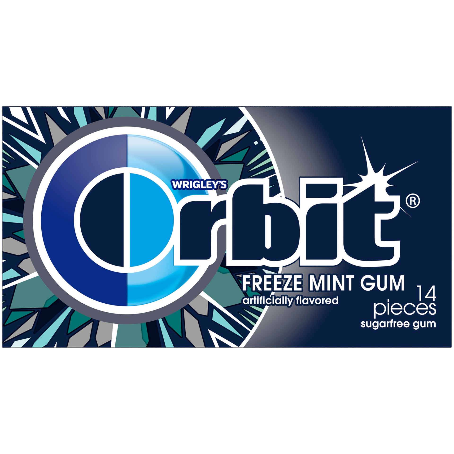 slide 1 of 5, ORBIT Gum Freeze Mint Sugar Free Chewing Gum, Single Pack, 14 Piece, 14 pc