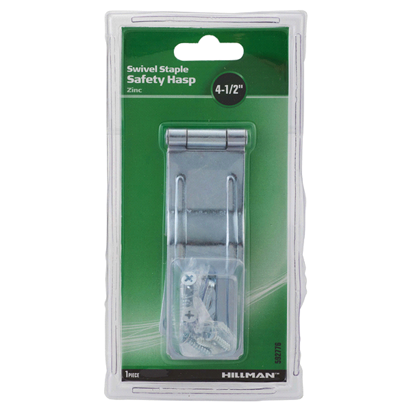 slide 1 of 1, Hillman Swivel Staple Safety Hasp, 4-1/2", 1 ct