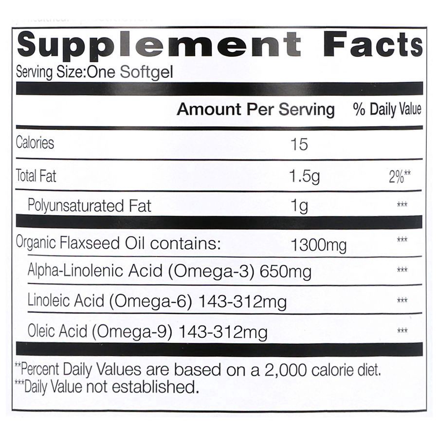 slide 2 of 5, Walgreens Free & Pure Flaxseed Oil Softgels, 200 ct