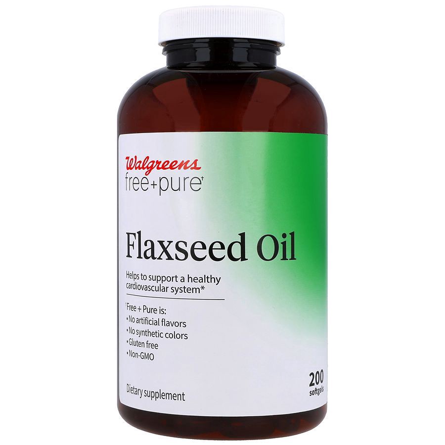 slide 1 of 5, Walgreens Free & Pure Flaxseed Oil Softgels, 200 ct