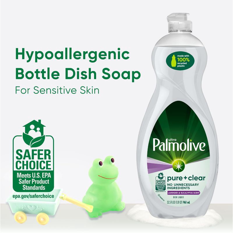 slide 2 of 12, Palmolive Ultra Pure + Clear Liquid Dish Soap - Lavender and Eucalyptus - 32.5 fl oz, 32.5 fl oz