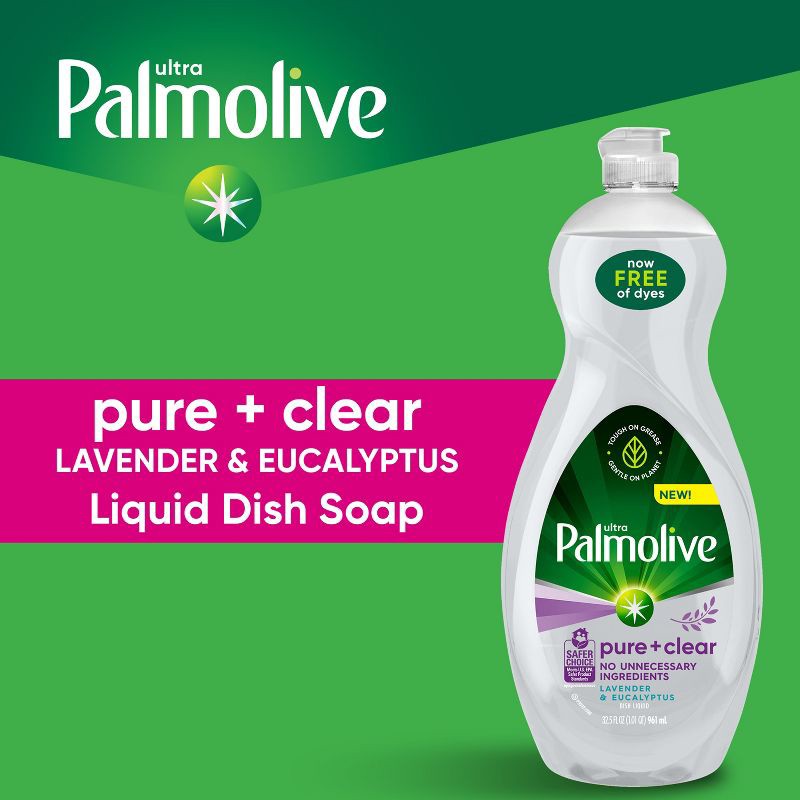 slide 3 of 9, Palmolive Ultra Pure + Clear Liquid Dish Soap - Lavender and Eucalyptus - 32.5 fl oz, 32.5 fl oz