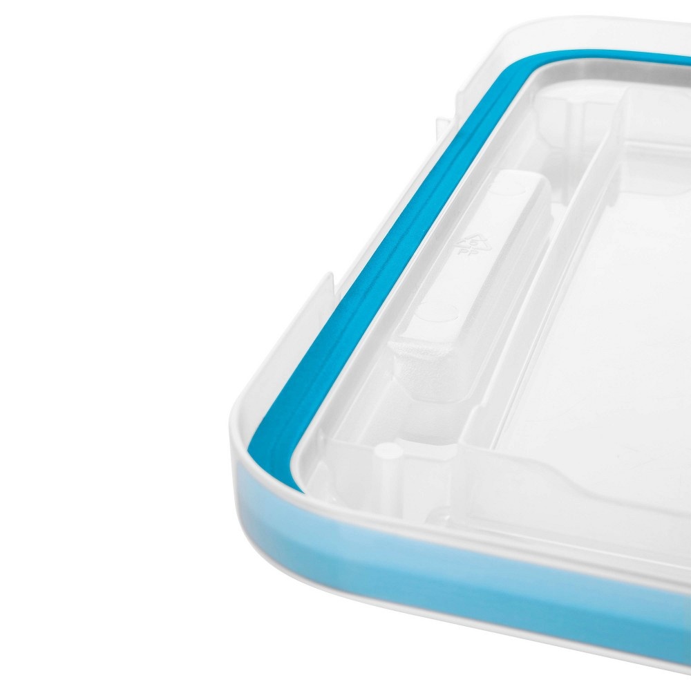 slide 6 of 7, Sterilite Gasket Box Clear with Blue Latches, 37 qt