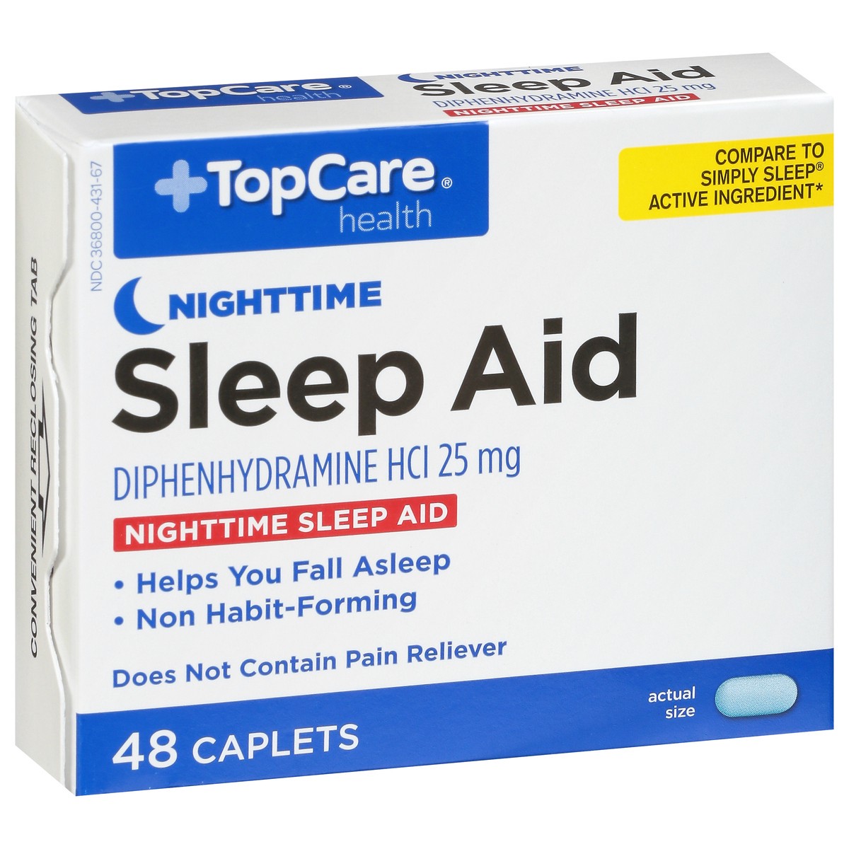 slide 2 of 9, TopCare TOP CARE Topcare Sleep Aid Nighttime, 48 ct