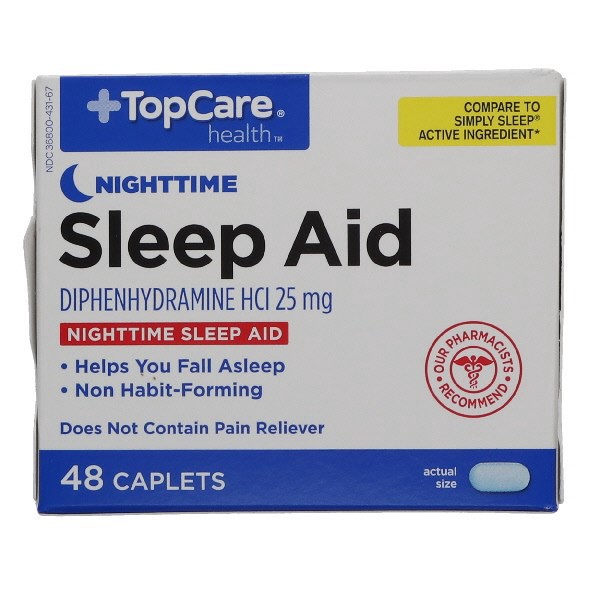 slide 1 of 9, TopCare TOP CARE Topcare Sleep Aid Nighttime, 48 ct