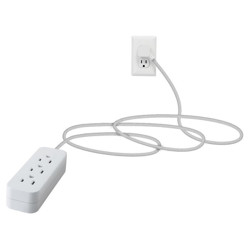 slide 5 of 5, Cordinate 10' Outlet Extension Cord Gray/White, 1 ct