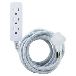 Cordinate 10' Outlet Extension Cord Gray/White
