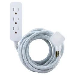 Cordinate 10' Outlet Extension Cord Gray/White