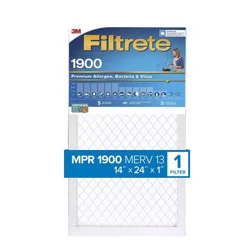 Filtrete 14''x24''x1'' Premium Allergen Bacteria and Virus Air Filter 1900 MPR