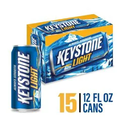 Keystone Light Beer - 15pk/12 fl oz Cans