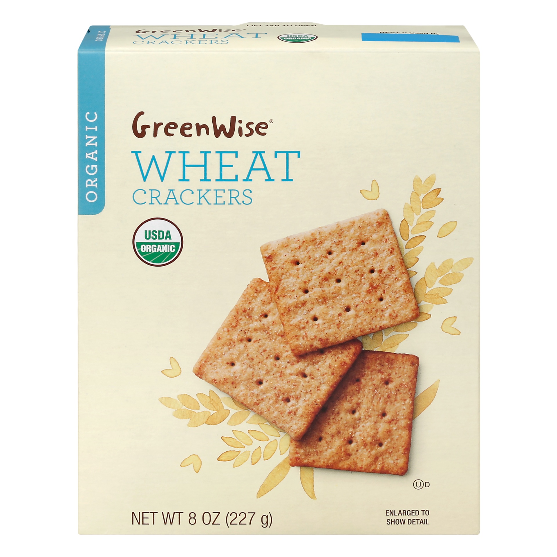 slide 1 of 1, Publix GreenWise GreenWise Wheat Organic Crackers, 8 oz