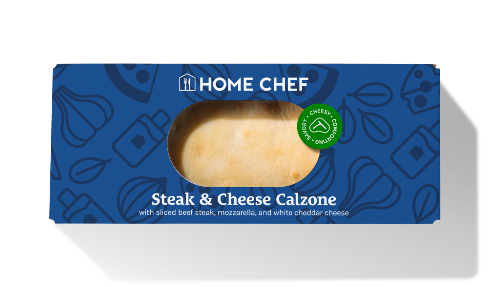 slide 2 of 2, Home Chef Steak And Cheese Calzone, 9 oz