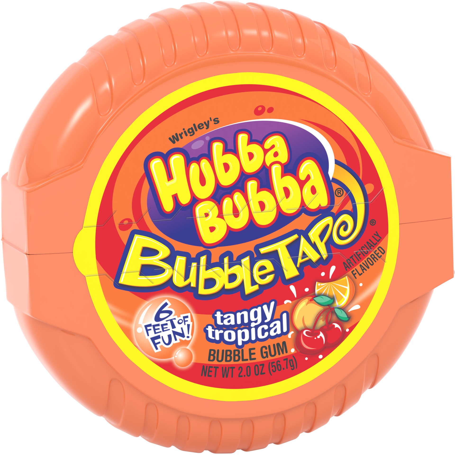 slide 1 of 1, Hubba Bubba Tangy Tropic Bubble Gum Tape, 2 oz