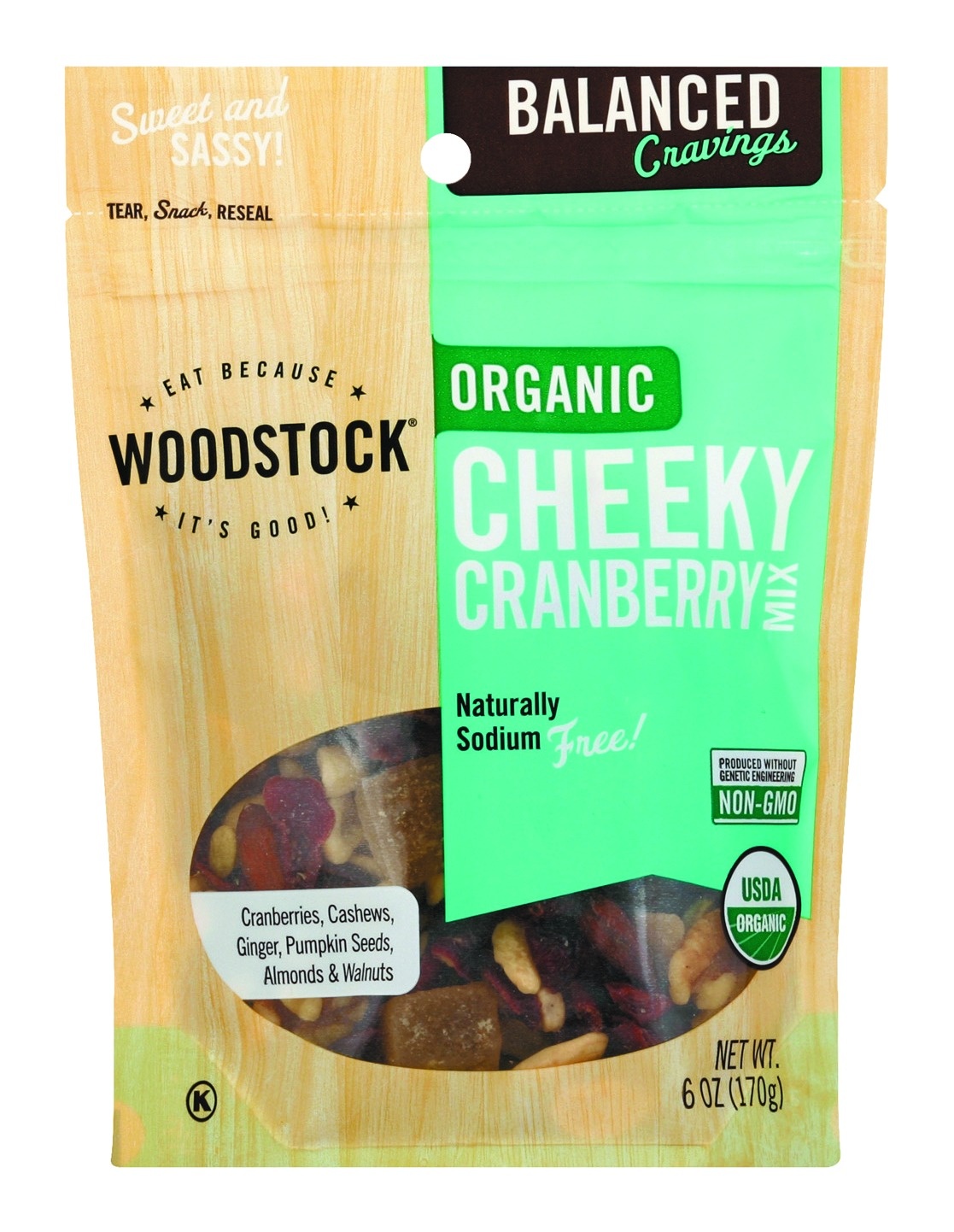 slide 1 of 1, Woodstock Organic Cheeky Cranberry Balanced Cravings Mix, 6 oz