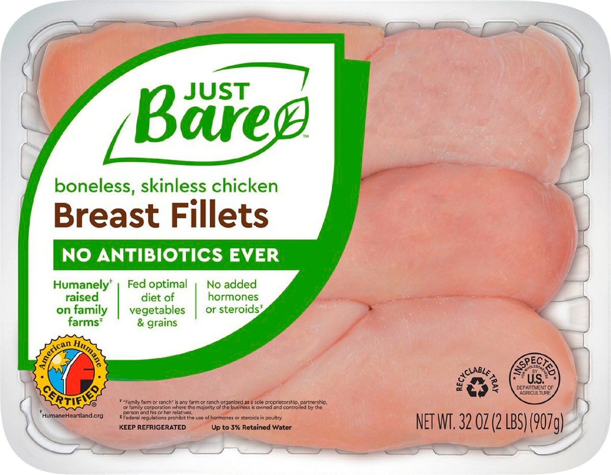 slide 4 of 5, All Natural Fresh Chicken, Family Pack of Hand-Trimmed, Boneless, Skinless Breast Fillets, 2.0lb