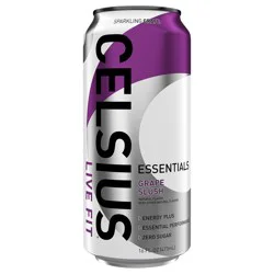 CELSIUS ESSENTIALS, Sparkling Grape Slush, Performance Energy Drink 16 Fl Oz Single Can