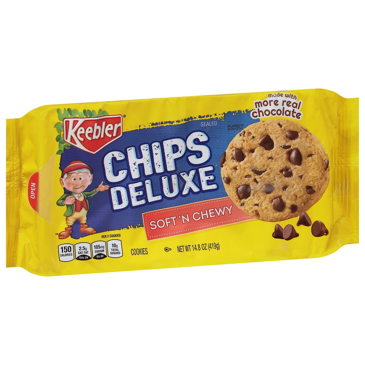 slide 2 of 9, Keebler Brands 98019 153462 Chips Deluxe Soft N Chewy Cookies OW Everyday 12ct 14.8oz No PMT, 14.8 oz