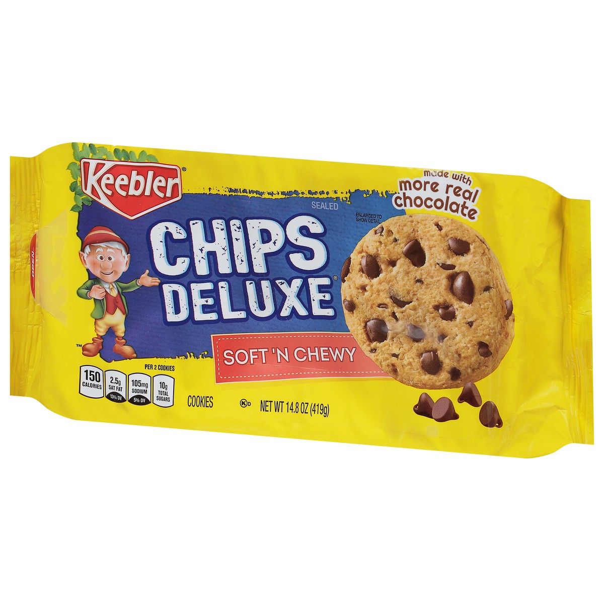 slide 3 of 9, Keebler Brands 98019 153462 Chips Deluxe Soft N Chewy Cookies OW Everyday 12ct 14.8oz No PMT, 14.8 oz