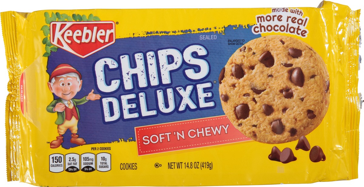 slide 6 of 9, Keebler Brands 98019 153462 Chips Deluxe Soft N Chewy Cookies OW Everyday 12ct 14.8oz No PMT, 14.8 oz