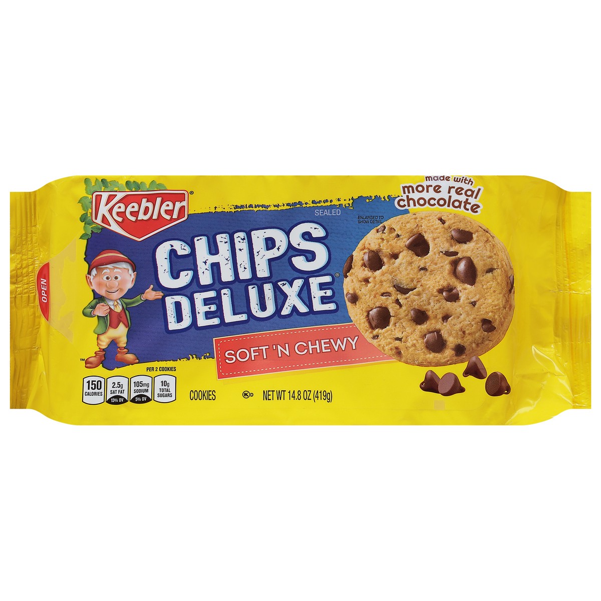 slide 1 of 9, Keebler Brands 98019 153462 Chips Deluxe Soft N Chewy Cookies OW Everyday 12ct 14.8oz No PMT, 14.8 oz