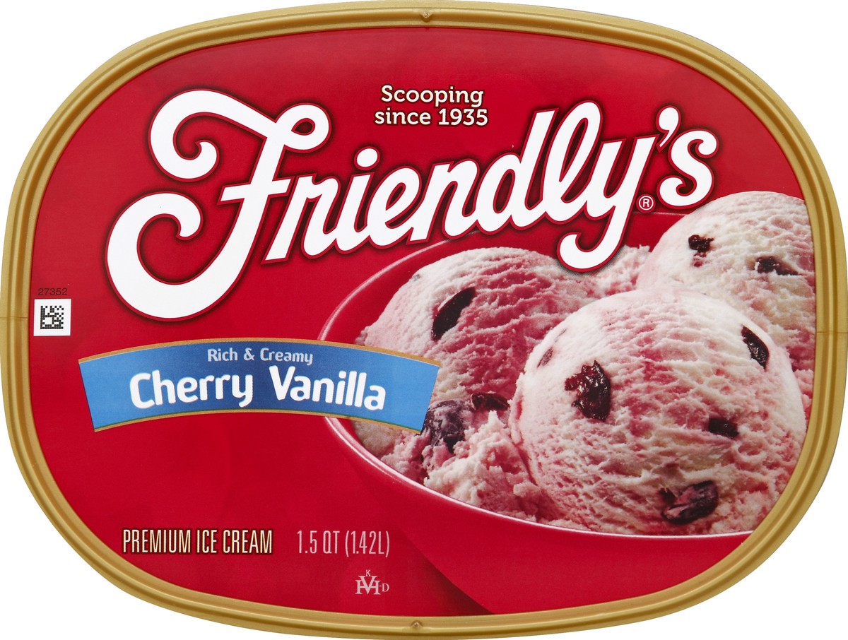 slide 3 of 4, Friendly's Rich & Creamy Cherry Vanilla Ice Cream, 1.5 qt